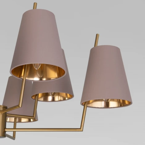 Потолочная люстра Wi-Fi на штанге Eurosvet Topanga 60173/8 латунь (220V, управление смартфоном, голосовое управление, умный дом - Minimir Home, Алиса, Маруся, Салют)