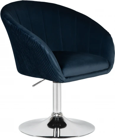 Кресло дизайнерское DOBRIN EDISON (синий велюр (1922-20)) 8600-LM 8600-LM, цвет сиденья синий (1922-20), основания хром