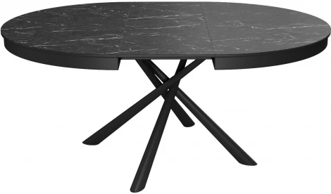 Стол DikLine KR120 мрамор черный Калаката,опоры черные