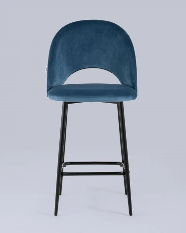 Стул полубарный Stool Group Меган велюр пыльно-синий УТ000025282