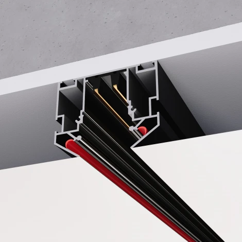 Шинопровод однофазный под натяжной потолок 220V черный 1 м. ST Luce Skyline 220 ST046.419.02