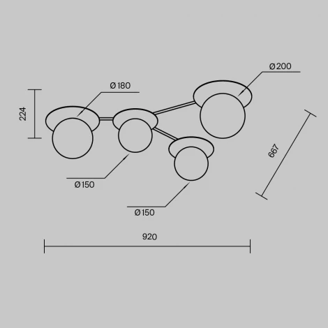 Потолочная люстра Maytoni Star sky MOD291CL-04BS (220V, шарики)