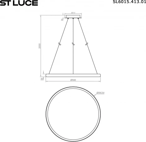 Подвесной светильник ST Luce Satellite SL6015.413.01 Темно-Серый/Белый LED 1*45W (220V, пульт управления, на тросе, круглые)