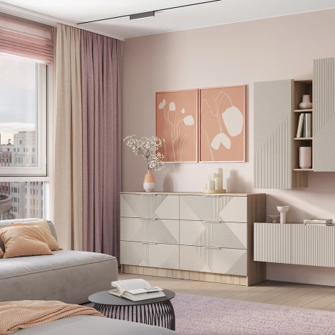 Комод БТС Эмилия КМ-04, Дуб смоки, Айриш