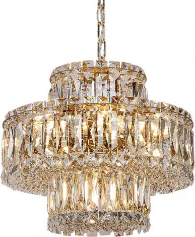 Подвесная люстра хрустальная Newport 8450 8458+3/C gold (220V, на цепи)