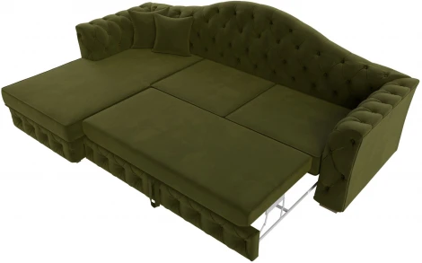 Диван угловой Артис левый угол (Зеленый/Микровельвет) Лига Диванов арт.121596L