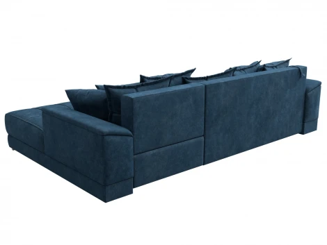 Диван угловой НордСтар правый угол (ДСП,Брус/Пластик/Велюр/Синий) Лига Диванов 127937