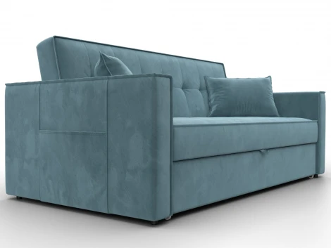 Диван прямой Лига-104 (160) (ЛДСП,Брус,Фанера,Велюр/Бирюзовый) Лига Диванов 134885