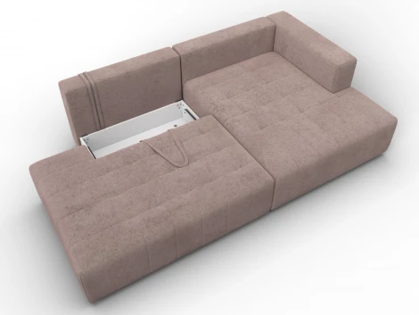 Диван угловой Лига-103 НПБ угол правый (ДСП,Брус,Фанера,Велюр/Бежевый) Лига Диванов 134805