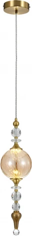 Подвесной светильник (11056/1P Amber) Indigo Sorpresa V000190L (LED, 220V, на проводе, шар, бусы)