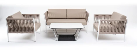 "Касабланка" лаунж-зона плетеная из роупа 4-местная, цвет серо-коричневый 4SIS арт.УТ-00007280