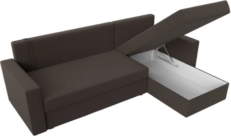 Диван угловой Траумберг Лайт правый угол (Коричневый/Рогожка) Лига Диванов арт.121138
