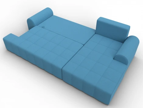 Диван угловой Лига-080 угол правый (ДСП/Пластик/Рогожка/Голубой) Лига Диванов 134743