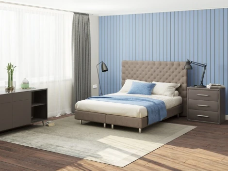 PROxSON Кровать Paris Boxspring Lift (Ткань: Рогожка Тетра Ореховый) 200x200