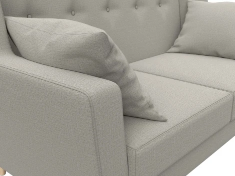 Диван кухонный прямой Брайтон 2 (Бежевый/Рогожка) Лига Диванов арт.123757