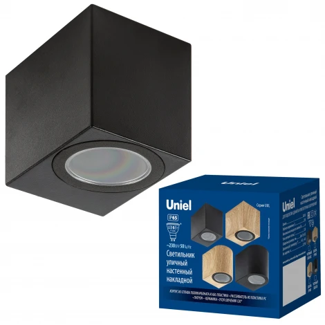 Архитектурная подсветка под лампу GU10 черный Uniel UUL-A01S UUL-P41A 6W/GU10 IP65 BLACK