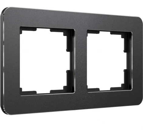 Рамка на 2 поста Platinum (черный алюминий) Werkel W0022608 (a059213)
