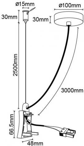 Заглушка с проводом подвесная для 7548/7549 Mantra Hanok 7551