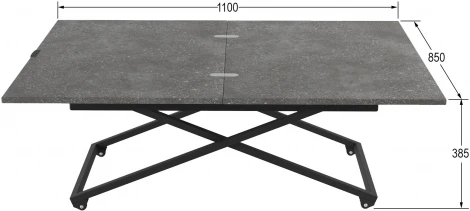 Стол универсальный трансформируемый АНДРЭ Loft ЛДСП терраццо/чёрный от фабрики Mebelik