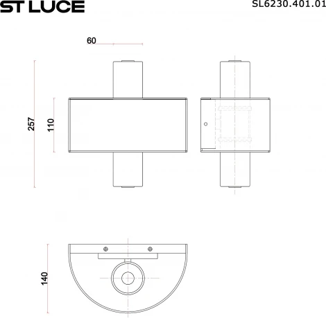 Настенный светильник ST Luce Noble SL6230.401.01 Черный/Белый LED 1*5W 3000K