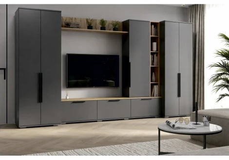 ТВ-тумба Филеста графит / дуб вотан 664893