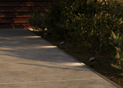 Грунтовый светодиодный светильник IP65 Maytoni Clyde O493FL-L3GF3K (24V, круглые)