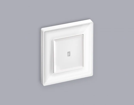Лицевая панель Ambrella Volt ALFA (Белый матовый) для 1-кл выключателей с подсветкой QUANT AP1220