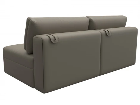 Диван прямой модульный Лига-060 НПБ (ЛДСП,Брус,Фанера/Пластик/Экокожа/Бежевый) Лига Диванов 130048