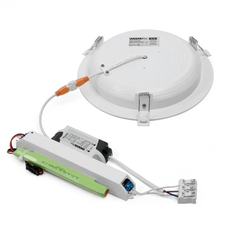 Встраиваемый светильник светодиодный 6500k IP54 LED Wolta Даунлайт ДВО06-30-041-5К с БАП EM1 30Вт