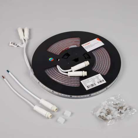 Светодиодная лента герметичная SPI-PS-A120-12mm 24V RGB-PX6-BPT (23 W/m, IP67, 2835, 5m) (Arlight, бегущий огонь) 049452