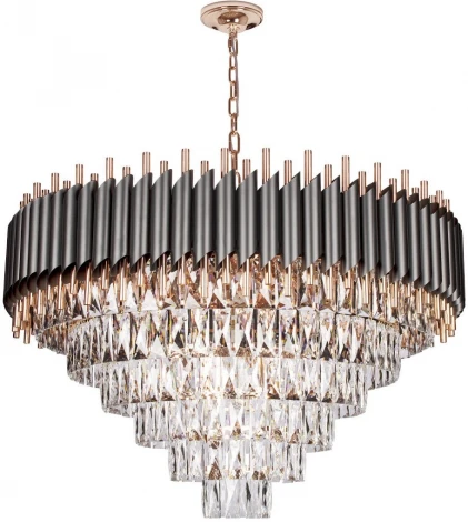 Подвесная люстра каскадная большая Loft It Eclair 10206/800 (220V, хрусталь, на цепи)