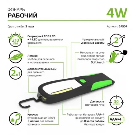 Кемпинговый фонарь Gauss GF504