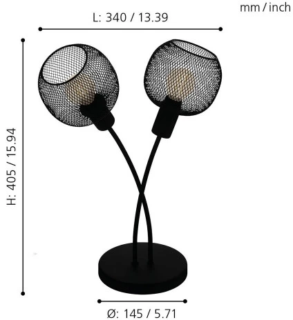 Интерьерная настольная лампа Eglo Wrington 1 43376