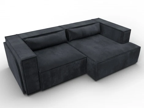 Диван угловой Лига-061 угол правый (ДСП,Брус,Фанера,Велюр/Темно-серый) Лига Диванов 131153