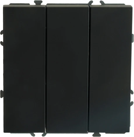 Выключатель трехклавишный (черный) Stekker Эмили 49844
