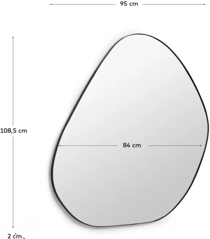 Anera Зеркало в раме из черного металла 84 x 108,5 см La Forma (ex Julia Grup) арт.118026