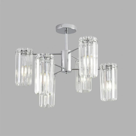 Потолочная люстра на штанге с хрустальными подвесками Lumion Favla 8348/6C хром/прозрачный, металл/хрусталь E14 6*40W 220V