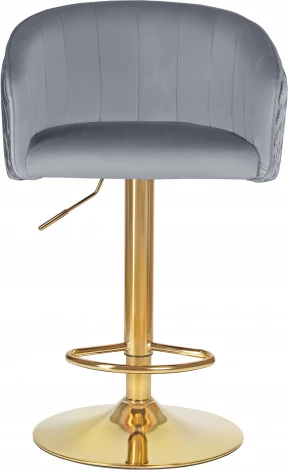 Стул барный DOBRIN DARCY GOLD (серый велюр (1922-19)) 5025_GoldBase-LM GOLD, цвет сиденья серый (1922-19), основания золото