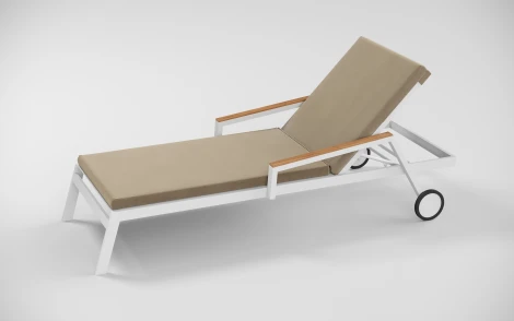 Шезлонг Gardenini Sogno S (Алюминий,Ткань/Белый,Бежевый) SSGNS.020200.N3