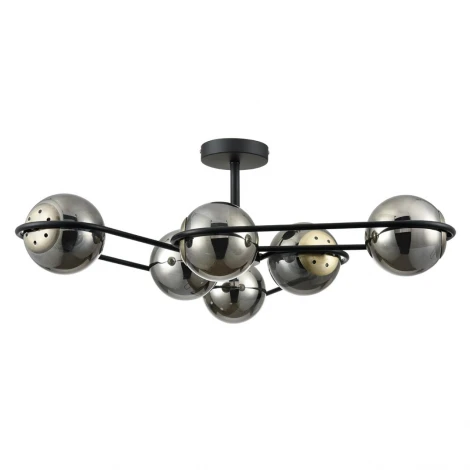 Потолочная люстра на штанге Lumion Camilie 8060/6C черный/дымчатый металл/стекло E27 6*60W 220V