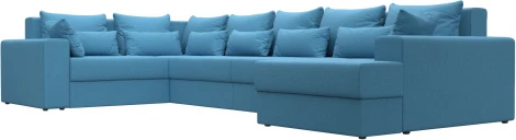 Диван П-образный Майами правый угол (Голубой/Рогожка) Лига Диванов арт.123254