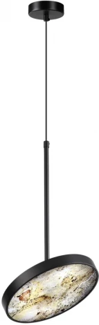 Подвесной светильник Odeon Light Bergi 5064/15L черн./серо-беж./металл/натур.камень/акрил с переключ.цветов.темпер. LED 15W 3000К/4000K/6000K (220V, на проводе, круглые)