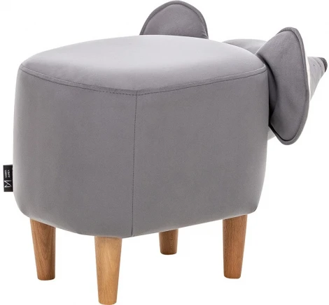 Пуф Leset Mouse COMBI (Фанера,Массив дерева,Велюр/Серый,Белый) арт.2500000190421