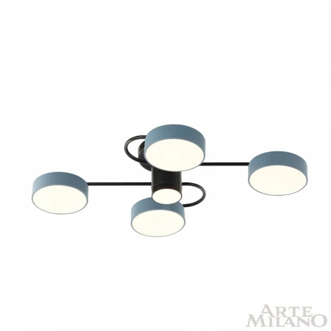 Потолочная люстра на штанге Arte Milano Ferrara 253039/4+1 Bk/Gr (LED, 220V, круглые)