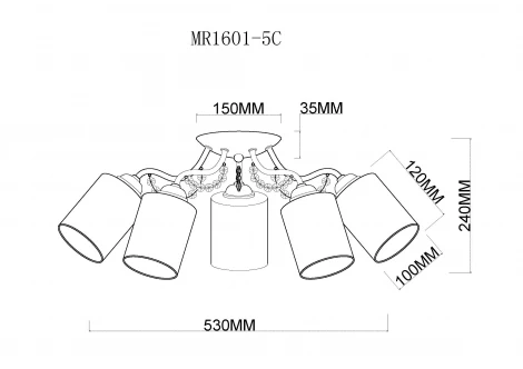 Потолочная люстра MyFar Patrick MR1601-5C (220V)