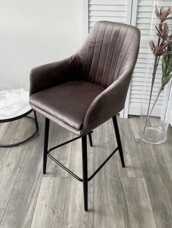 Полубарный стул Роден Blitz 06 Молочный шоколад, велюр (H=65cm)