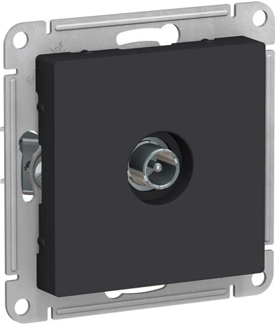 ТВ-розетка встраиваемая проходная (карбон) Systeme Electric AtlasDesign ATN001092