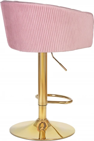 Стул барный DOBRIN DARCY GOLD (розовый велюр (1922-16)) 5025_GoldBase-LM GOLD, цвет сиденья розовый (1922-16), основания золото