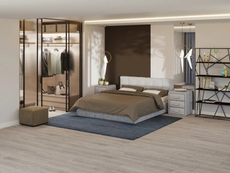 PROxSON Кровать Varna Grand без основания (Ткань: Жаккард Tesla Стальной) 140x200