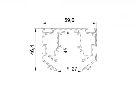 Шинопровод низковольтный 48V д/натяжного потолка 2 метра Lightstar Uno Pro 509427